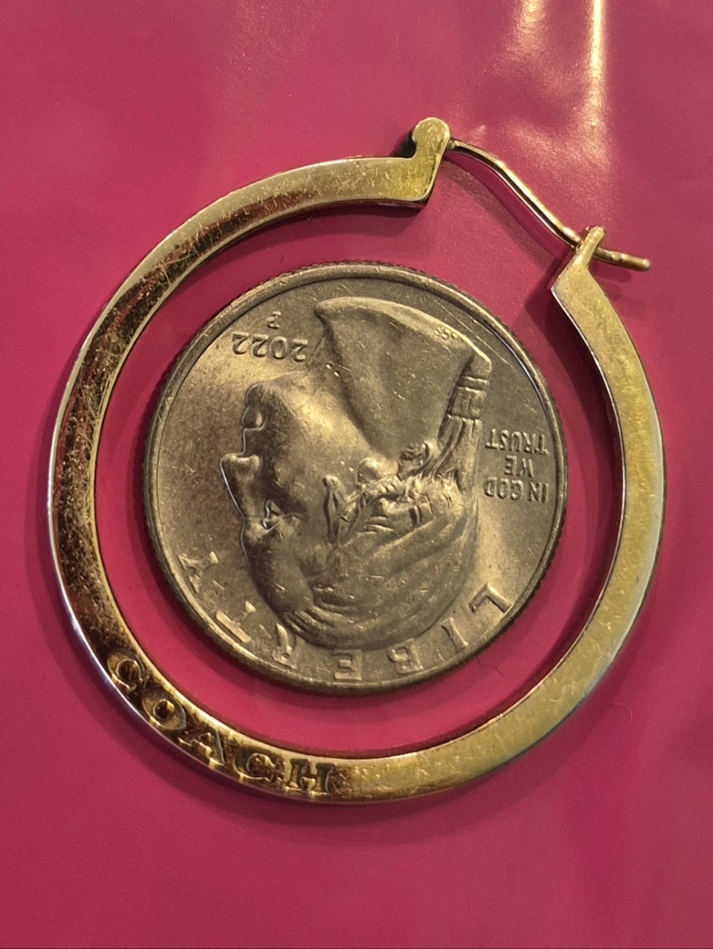 Coach Gold Hoop Earring - only one - Picture 3 of 3